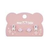 Серьги MESHU "Space", бижутерия, 2 пары, европодвес