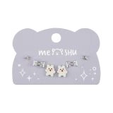 Серьги MESHU, бижутерия, серебристые, 3 пары, европодвес