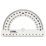 Транспортир 12см, 180° СТАММ, полистирол, прозрачный бесцветный