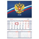 Календарь квартальный 1 бл. на 1 гр., 295*475 мм BG Mono premium "Орёл", с бегунком, 2026г.