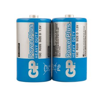 Батарейка GP PowerPlus D (R20) 13G солевая, OS2 Батарейка GP PowerPlus D (R20) 13G солевая, OS2