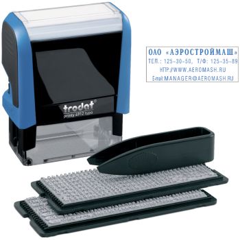 Штамп самонаборный Trodat, 4стр., 2 кассы, пластик, 47*18мм (43210) Штамп самонаборный Trodat, 4стр., 2 кассы, пластик, 47*18мм (43210)