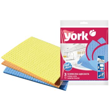 Салфетки для уборки York, набор 3шт., губчатые, 17,5*15,5см, ассорти Салфетки для уборки York, набор 3шт., губчатые, 17,5*15,5см, ассорти
