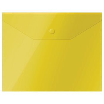 Папка-конверт на кнопке СТАММ А5 (190*240мм), 150мкм, пластик, прозрачная, желтая Папка-конверт на кнопке СТАММ А5 (190*240мм), 150мкм, пластик, прозрачная, желтая