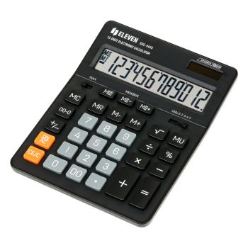 Калькулятор настольный Eleven SDC-444S, 12 разрядов, двойное питание, 155*205*36мм, черный Калькулятор настольный Eleven SDC-444S, 12 разрядов, двойное питание, 155*205*36мм, черный