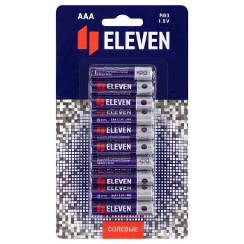 Батарейка Eleven AAA (R03) солевая, BC10 Батарейка Eleven AAA (R03) солевая, BC10