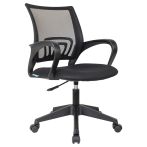 Кресло оператора Helmi HL-M95 R (695) "Airy", спинка сетка черная/сиденье ткань TW черная, пиастра