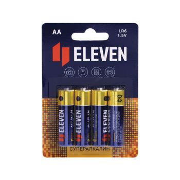 Батарейка Eleven SUPER AA (LR6) алкалиновая, BC4 Батарейка Eleven SUPER AA (LR6) алкалиновая, BC4