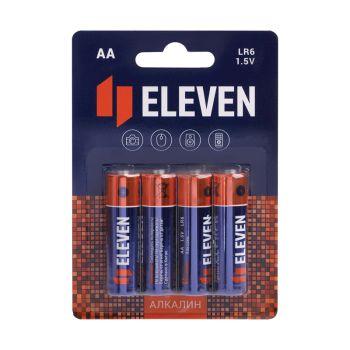 Батарейка Eleven AA (LR6) алкалиновая, BC4 Батарейка Eleven AA (LR6) алкалиновая, BC4