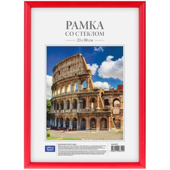 Рамка пластиковая 21*30см, OfficeSpace, №1, красная Рамка пластиковая 21*30см, OfficeSpace, №1, красная