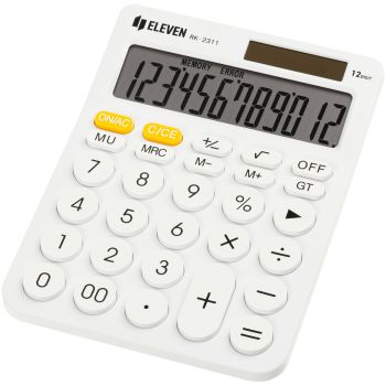 Калькулятор настольный Eleven RK-2311-WH, 12 разрядов, двойное питание, 143*192*26мм, белый Калькулятор настольный Eleven RK-2311-WH, 12 разрядов, двойное питание, 143*192*26мм, белый