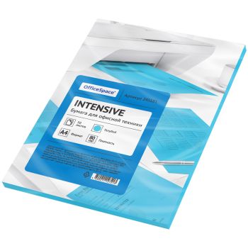Бумага цветная OfficeSpace intensive А4, 80г/м2, 50л. (голубой) Бумага цветная OfficeSpace intensive А4, 80г/м2, 50л. (голубой)