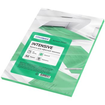 Бумага цветная OfficeSpace intensive А4, 80г/м2, 50л. (зеленый) Бумага цветная OfficeSpace intensive А4, 80г/м2, 50л. (зеленый)