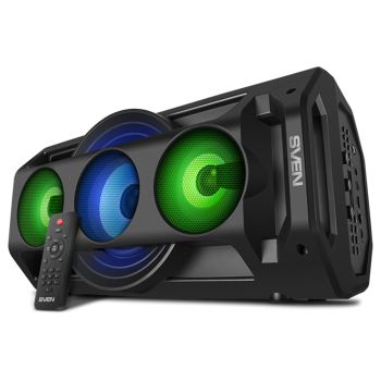 Колонка портативная Sven PS-680, 65W, Bluetooth, FM, USB, microSD, LED-дисплей, пульт, караоке, подсветка, черный Колонка портативная Sven PS-680, 65W, Bluetooth, FM, USB, microSD, LED-дисплей, пульт, караоке, подсветка, черный