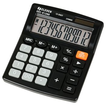 Калькулятор настольный Eleven SDC-812NR, 12 разрядов, двойное питание, 127*105*21мм, черный Калькулятор настольный Eleven SDC-812NR, 12 разрядов, двойное питание, 127*105*21мм, черный