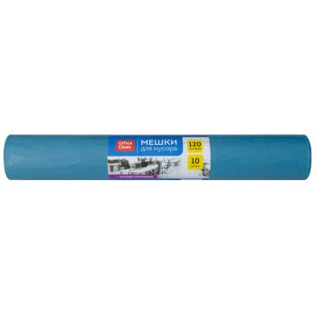 Мешки для мусора 120л OfficeClean ПВД, 70*110см, 40мкм, 10шт., особо прочные, синие, в рулоне Мешки для мусора 120л OfficeClean ПВД, 70*110см, 40мкм, 10шт., особо прочные, синие, в рулоне