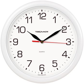 Часы настенные ход плавный, Troyka 21210213, круглые, 24*24*3, белая рамка Часы настенные ход плавный, Troyka 21210213, круглые, 24*24*3, белая рамка