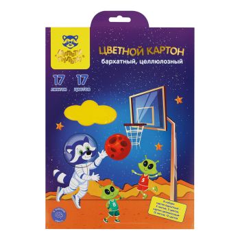 Картон цветной А4, Мульти-Пульти, микс бархатных 5л., 5цв., и целлюлозных 12л., 12цв., Картон цветной А4, Мульти-Пульти, микс бархатных 5л., 5цв., и целлюлозных 12л., 12цв.,