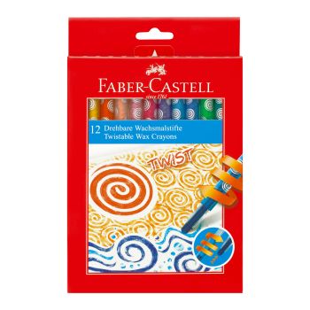 Карандаши восковые Faber-Castell, 12цв., выкручивающийся стержень, картон. упаковка, европодвес Карандаши восковые Faber-Castell, 12цв., выкручивающийся стержень, картон. упаковка, европодвес