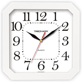 Часы настенные ход плавный, Troyka 31310316, квадратные, 29*29*3,5, белая рамка Часы настенные ход плавный, Troyka 31310316, квадратные, 29*29*3,5, белая рамка
